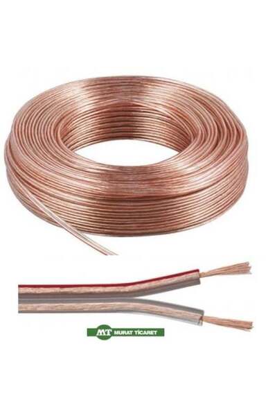 Murat 2 X 1 MM ÇİFTLİ HOPARLÖR KABLOSU (ŞEFFAF) (1 MT)