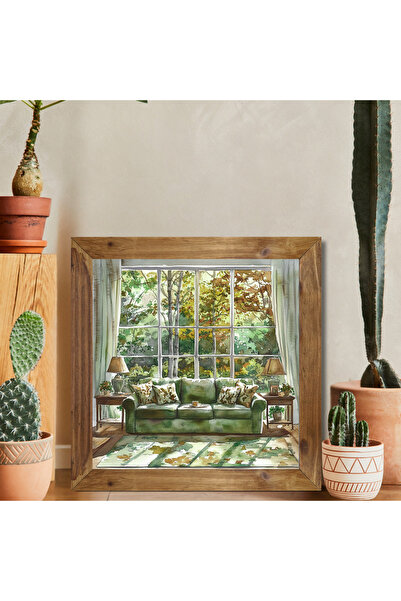 Tuba Decor Ahşap Çerçeveli Kare Tablo