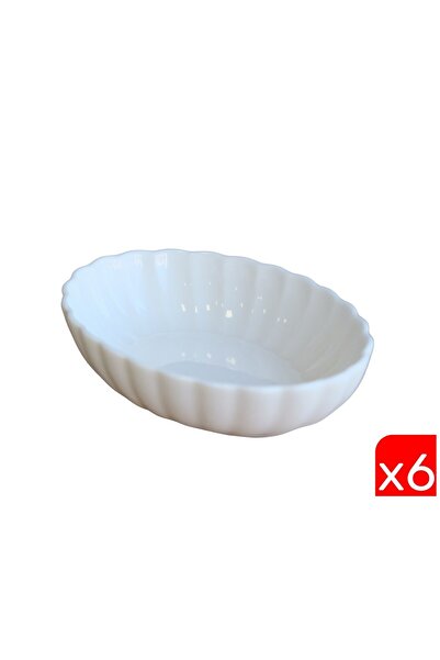 Kütahya Porselen Bone Luz Cream Oval Boat 14.5X10X3.5Cm 6 Pieces Bnlzf15Oks00
