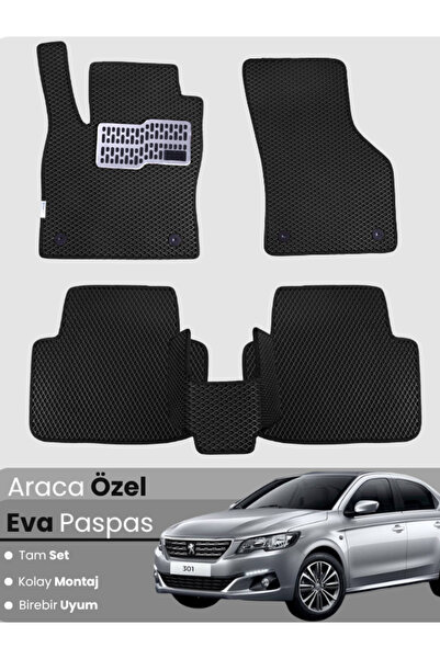 stiloto PEUGEOT 301 (2012-2025) Uyumlu EVA Paspas Tam Set–Araca Özel,Oto Pasp...