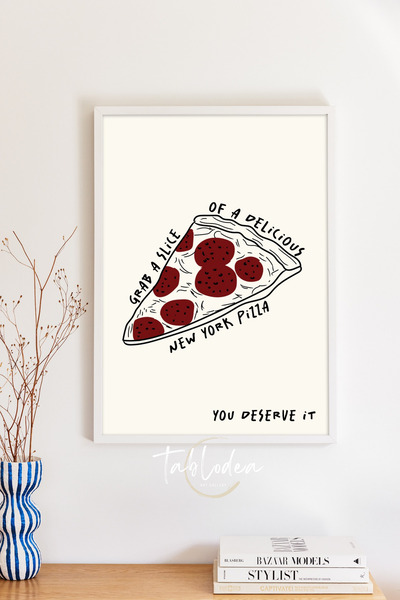 tablodea Poster înrămat cu model de felie de pizza din New York, decor pentru...