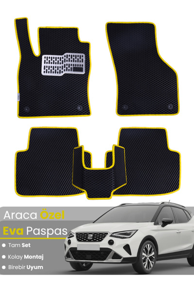 stiloto مجموعة كاملة من دواسات EVA متوافقة مع سيارة سيات أرونا (2021-2025) - ...