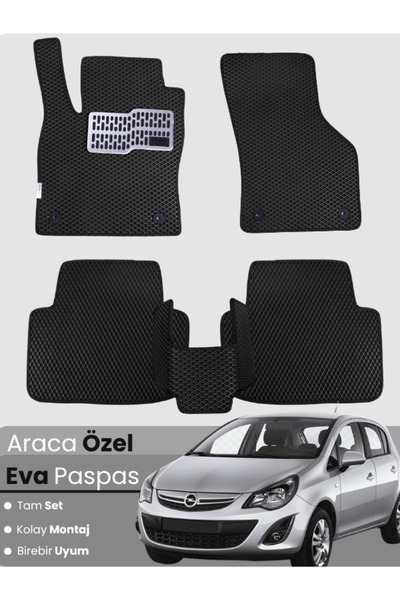 stiloto OPEL CORSA D (2006-2014) Uyumlu EVA Paspas Tam Set–Araca Özel,Kolay M...