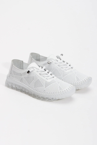 Adım Dünyası Genuine Leather Women's Casual Shoes – Orthopedic Sole, Perforat...