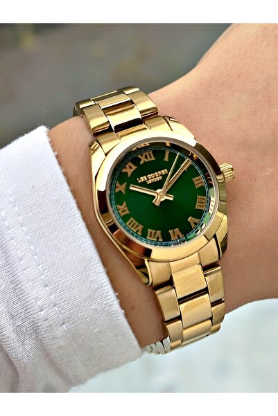 Lee Cooper Special Design Steel Band Gold-Green Color Women Wrist Watch Lc081...