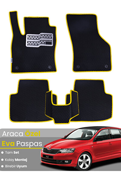 stiloto مجموعة كاملة من دواسات EVA متوافقة مع سيارة سكودا فابيا 3 (2014-2021)...