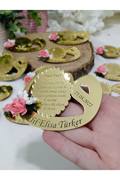 DECORA HOBİ Vav Model Gold Magnet, Söz, Nişan, Nikah, Kına, Mevlüt, Bebek Mev...