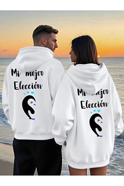 Ciel Lune Dear Couple Kombin My Best Choice Printed Hooded Sweatshirt 2-Piece...