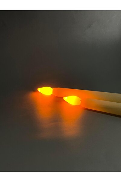 Lusora Design Alevsiz Led Şamdan Mum Pilli - Krem 2 Adet (Pil Hediyelİ)