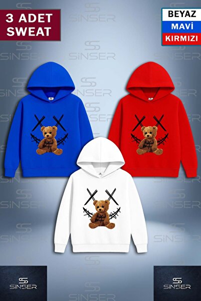 SS SİNSER Φούτερ με στάμπα  "3LU ACIK TON " "AYICIK IP ÇARPI SIYAH " "