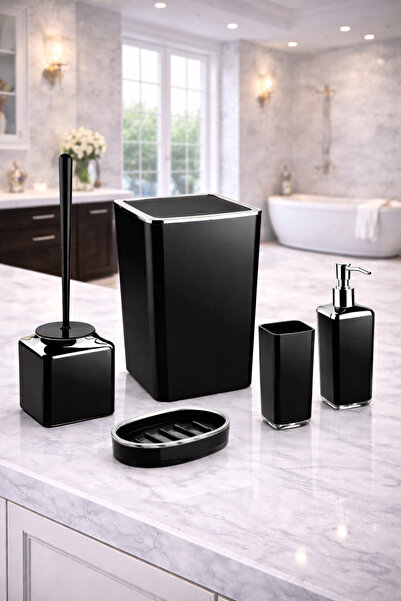 Mim Life Bathroom Set 5 Piece Acrylic Luxury Bathroom Set Square