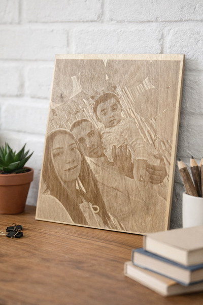 Reparix Design Sevgiliye hediye Kişiye Özel Ahşap Fotoğraf Tablo – Lazer Kazı...