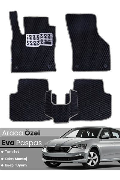 stiloto SKODA SCALA (2019-2025) Uyumlu EVA Paspas Tam Set–Oto Paspas,Araca Öz...