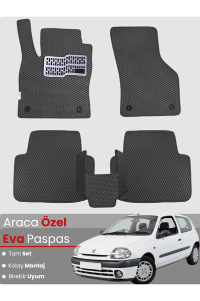 stiloto مجموعة كاملة من دواسات EVA متوافقة مع رينو كليو 2 (1998-2004) - مخصصة...