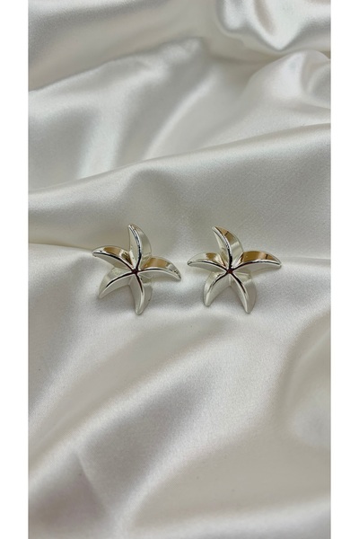 Eylülün Takısı Women Silver Color Starfish Earrings