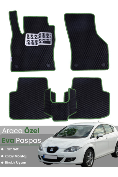 stiloto مجموعة كاملة من دواسات EVA متوافقة مع سيات ليون 1P (2006-2012) - دواس...