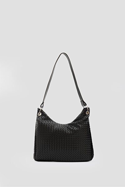 I Love Shoes Noelis Women's Shoulder Bag Black Knitted Pattern