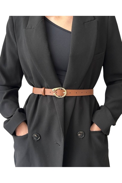 stravis Gold Oval Buckle Belt