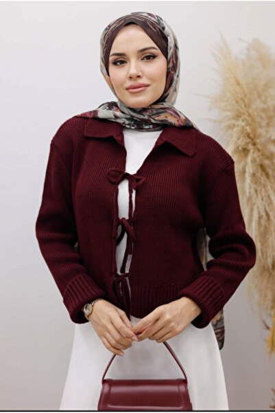 EAS GİYİM Lace-Up Collar Knitwear Cardigan