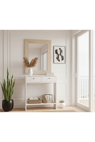 YASEM HOME BÜYÜK KAHVE KÖŞESİ & DRESUAR PETEK ÜSTÜ BEYAZ