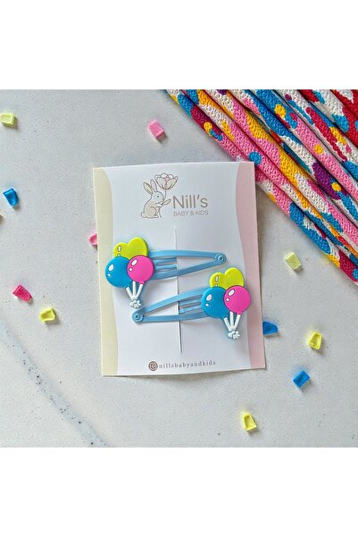 Nills Baby & Kids مشبك أزرق للأطفال على شكل بالون – مجموعة ملونة من قطعتين