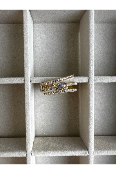 Lika damla taşlı sarmal yüzük