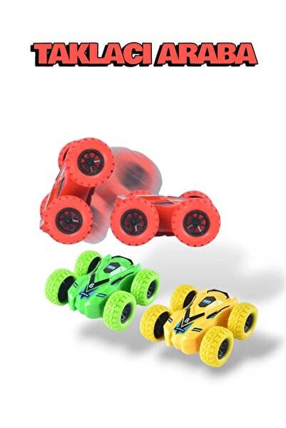 Joyfer Çift Taraflı Takla Atan Sürtmeli Akrobat Oyuncak Araba 8 CM 1 Adet ( R...
