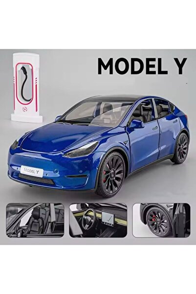 SCOWETTO Tesla Model Y Diecast Model Araba 1:24 Diecast Döküm Tesla Yeni Mode...