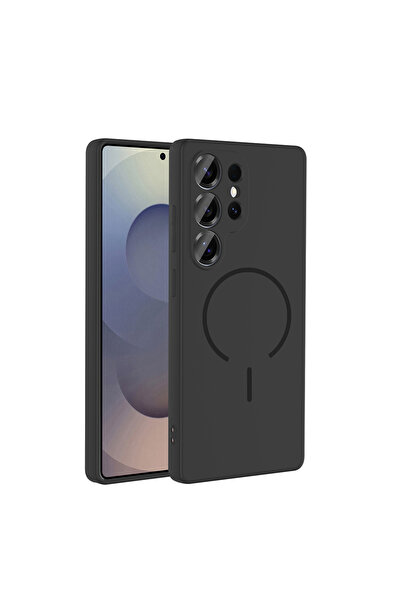 zore Galaxy S25 Ultra Kılıf M-safe Şarj Özellikli ASMA Meta Kapak - Siyah