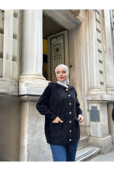 LUNES Soft Textured Beard Knitwear Cardigan with Hood