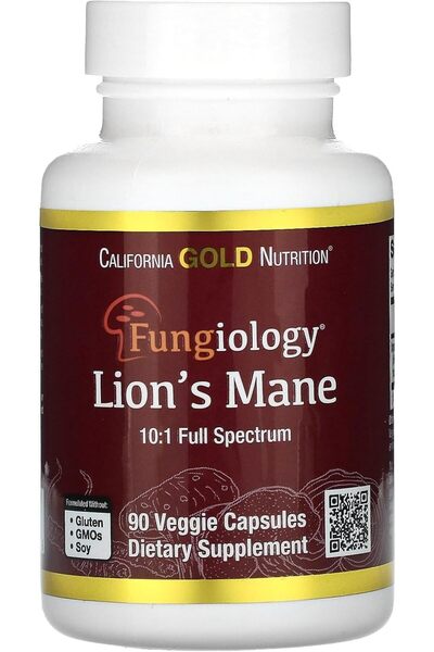 California Gold Nutrition Organic Lion's Mane Mushrooms Brain & Cognitive 90 ...