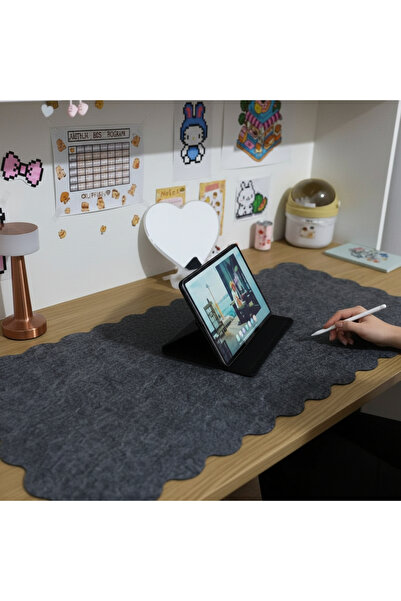 Next Craft Felt Mouse Pad Curved Large Desk Organizer Table Top Mat 130X60 cm...