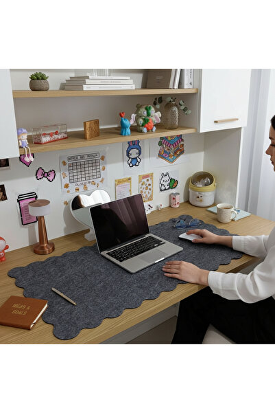 Next Craft Felt Mouse Pad Curved Large Desk Organizer Table Top Mat 98X45 cm ...