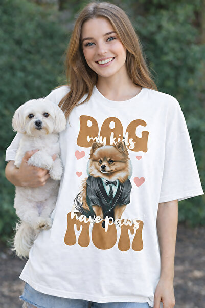 ArtYus Dog Mom Printed Unisex Oversized T-Shirt