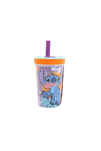 Disney Stitch Cup 370 ml with Silicone Straw