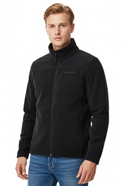 THERMOFORM Men's Full Zip Fleece Winter Coat Köroğlu Black
