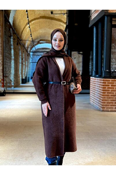 LUNES Soft Textured Belted Long Cardigan