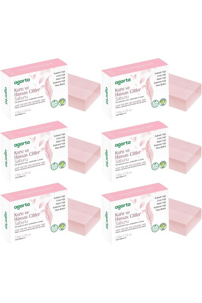 Agarta Handmade Natural Soap 150Gr Dry and Sensitive Skin (Set of 6)