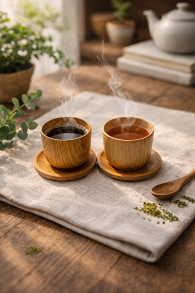 seymenbıçakçılık 2’li Ahşap Bardak Seti | Doğal Tasarımlı İçecek Bardağı