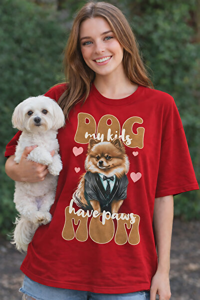 ArtYus Dog Mom Printed Unisex Oversized T-Shirt