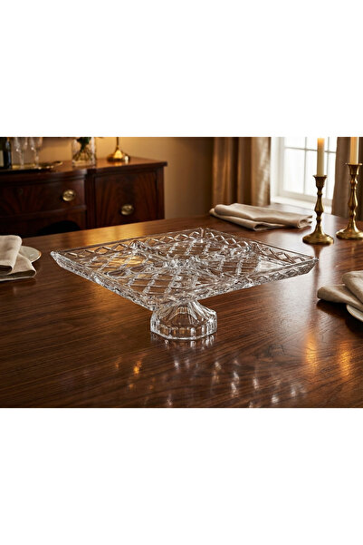 Elegent Multi Purpose Unique Textured Glass Plate – Crystal Clear Elegant Ser...