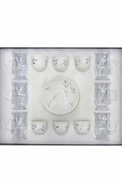 Urbanza 18-Piece Elegant Tea & Coffee Glass & Cup Set with Saucer – Modern Le...