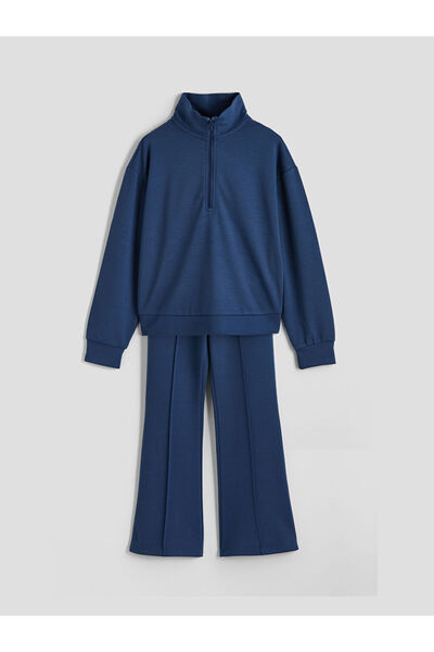 LC Waikiki LCW Kids Indigo guler ridicat Soft Touch Swea tricou și jambiere p...