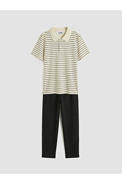LC Waikiki RMZ GİYİM FARKIYA تي شيرت وبنطلون للأولاد من نوع Dervik Roba Yaka ...