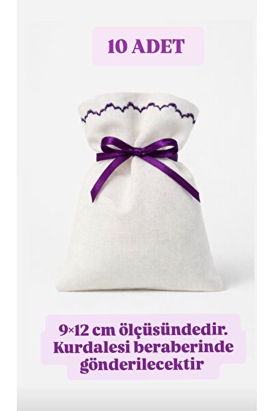 ALASEREN 10 ADET 9×12CM MOR NAKIŞLI HAM BEZ KESE ÇOK AMAÇLI BEZ POŞET