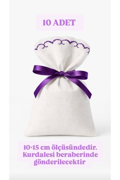 ALASEREN 10 ADET 10×15CM MOR NAKIŞLI HAM BEZ KESE ÇOK AMAÇLI BEZ POŞET