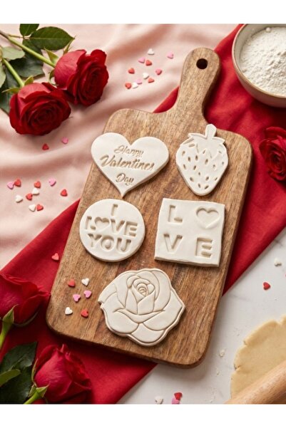 tekmation مجموعة خاصة من 5 قوالب وبطاقات ختم لعيد الحب، قالب كوكيز
