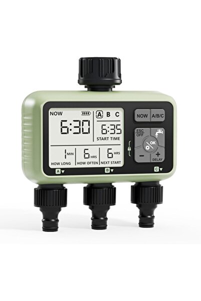 Diivoo Programator automat pentru irigare GM-HCT-378-EUGN, 3 zone, IP54, func...