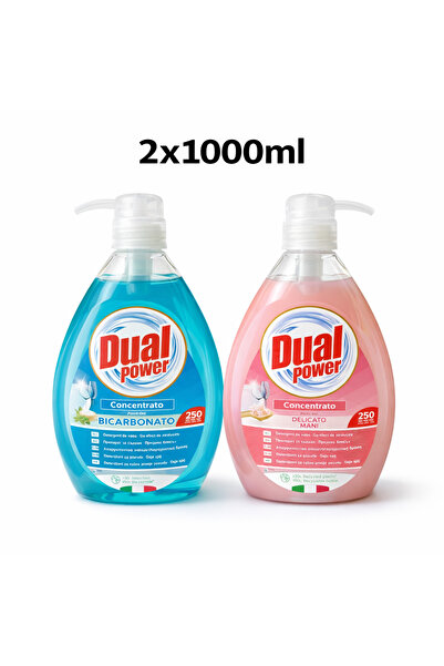 DUAL Power Concentrated Liquid Dishwashing Detergent – ​​Pack of 2 x 1000 ml