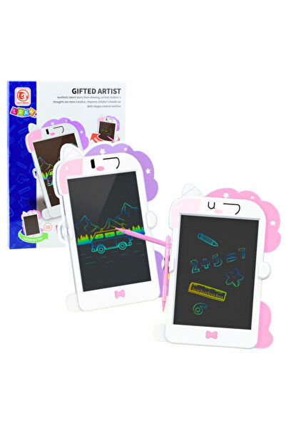 LEAN Tablă de desen LCD cu stylus, unicorn, ROZ